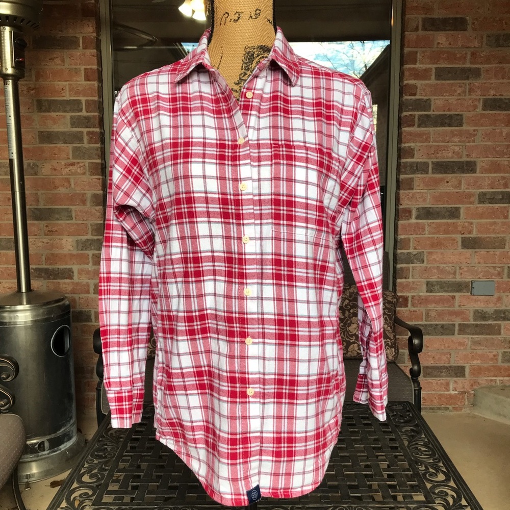 Lauren James Plaid Boyfriend Flannel Long Small